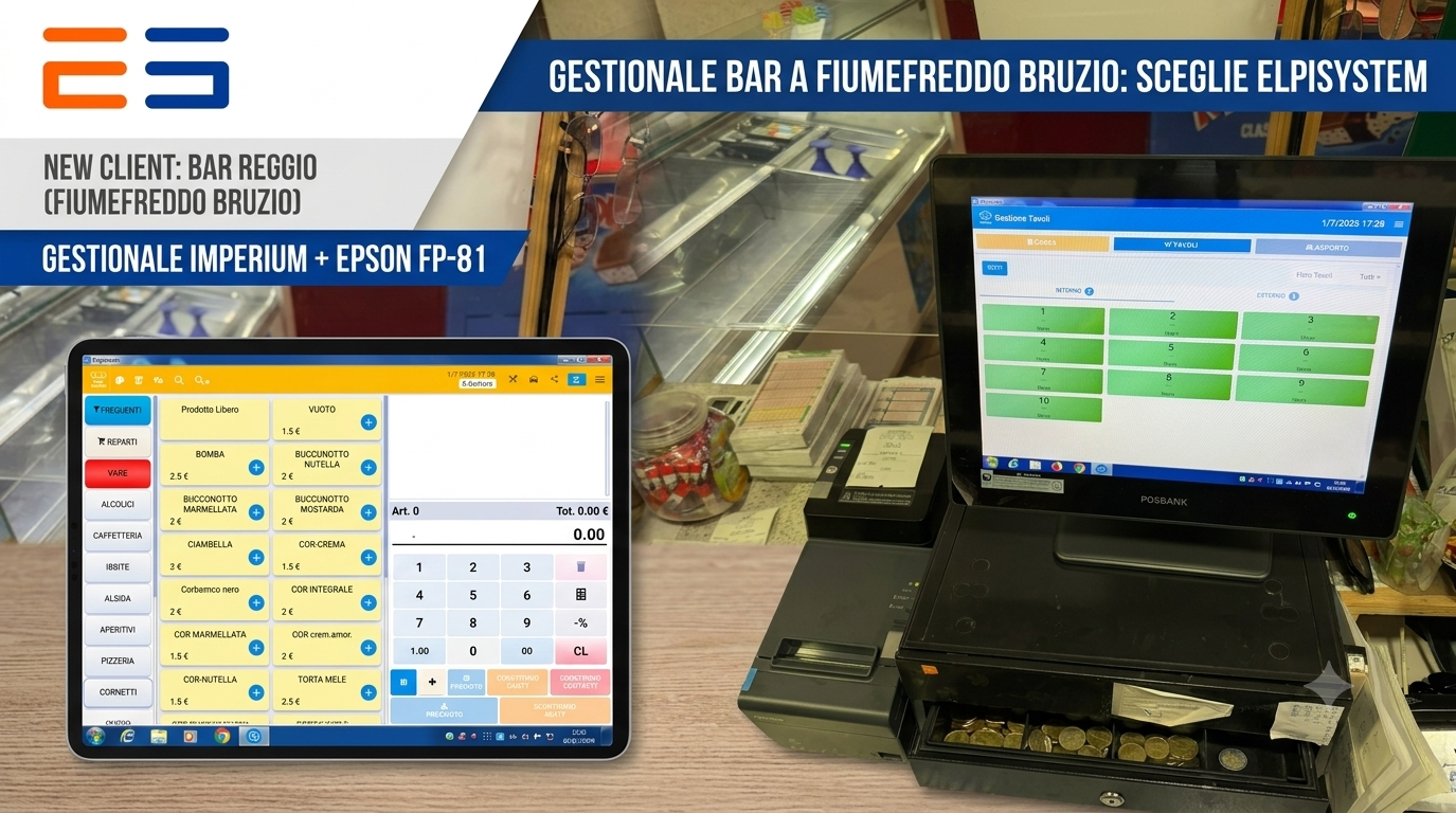 Bar Reggio di Fiumefreddo Bruzio sceglie Elpi System con gestionale Imperium e Epson FP-81